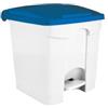 Adatto-M T115355 Pattumiera a pedale in plastica Bianca coperchio Blu 30 litri