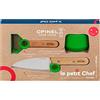 Opinel - Set da Cucina per Bambini Le Petit Chef - 1 Coltello, 1 Pelapatate, 1 Guida al Taglio - Anello Pedagogico - Lama Arrotondata - Fabbricazione Francese