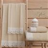 PETTI Artigiani Italiani - Asciugamani Bagno in 100% Spugna di Cotone, Set Asciugamani 1+1, 2 Pezzi 1 Asciugamano Viso e 1 Asciugamano Mani, Beige