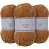 Utopia Crafts Velvet Lux Chenille 3×100g - Filato Morbidissimo per Uncinetto & Maglia, Coperte, Giocattoli, Amigurumi - Uncinetto 5,5mm, Morbido (Marrone Caldo)