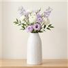 hjn Vaso bianco per fiori, vaso decorativo in ceramica bianca, per tavolo, vaso bohémien, per accenti decorativi/soggiorno/libreria/caminetto/- texture bianca (medio