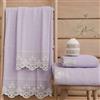 PETTI Artigiani Italiani - Asciugamani Bagno in 100% Spugna di Cotone, Set Asciugamani 1+1, 2 Pezzi 1 Asciugamano Viso e 1 Asciugamano Mani, Lilla