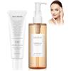exatta 2 pezzi Olio Detergente Viso + Ccrema Barriera,Olio Ddetergente Alla Centella,Crema Viso Idratante - Rimuove il Trucco e Nutre - Cura rinfrescante,Réparer en Douceur la Barrière Cutanée Endommagé