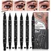 Sitovely 5 Pcs Opaco a Doppia Testa Eyeliner Liquido Set di Penne per Timbri, Impermeabile Eyeliner Nera, Pigro Eye Liners Stencils Eye Tattoo Makeup-Triangolo/Cuore/Stella/Fiore/Farfalla (A, M)