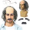 IOHJSA Parrucca da uomo anziano da adulto, parrucca calvizie grigia da scienziato pazzo Einstein, berretto calvo in lattice, nonno accessorio Halloween feste costume Cosplay
