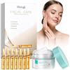 exatta Siero Acido Ialuronico Viso+Crema Antirughe,Siero Viso Antirughe,Fiale di Idratante,Hyaluronic Acid Serum,Illumina, Rassoda,Leviga,Idratante -Tutti i Tipi di Pelle per Uomo e Donna