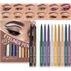 Sitovely Set di 12 penne per eyeliner, matita per ombretto con perline glitterate metalliche, penna per eyeliner e ombretto, pigmentata a lunga durata resistente alle sbavature e all'acqua per donna