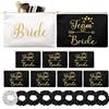 BORDEAG Sposa Borsa Cosmetica in Tela, 9 Pcs Borsa per Cosmetici, Borsa da Trucco, Borsa Trucco Bride, Cosmetica Bride Borsetta ave 9 Pcs Capelli Scrunchies, per Regali Nuziali Addio al Nubilato