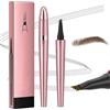 lomdung 3D Matita Sopracciglia Waterproof, Matita Microblading Sopracciglia, Penna Sopracciglias Effetto Pelo, Crea Sopracciglias Dall'aspetto Naturale Senza Sforzo(Marrone)