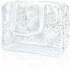 TotePrint Astuccio per trucco impermeabile in PVC, motivo: stelle, 15 x 12 x 20 cm, trasparente, 11.81x5.12x8.27inch, olografico