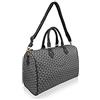 Quenchy London Borsa da viaggio da donna, borsone da palestra, weekend fuori, pelle PU - Borsa da donna per palestra, weekend fuori, 40 cm x 27 x 19-20 litri QL317M, Nero grigio, M, Borsa da viaggio