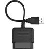 Tissting Adattatore Controller PS2 a USB, Convertitore Cavo per Controller PS3/PC, Materiale ABS, Compatibile con PS2, PS3, PC per Giocatori di Videogiochi