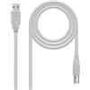 Nanocable 10.01.0104 - Cavo USB 2.0 per stampante, tipo A/M-B/M, maschio-maschio, grigio, 3.0 mts