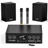 VICTRESS Ricevitori e amplificatore audio domestico all-in-one con altoparlante HiFi professionale e doppi microfoni wireless UHF, set di amplificatori stereo Bluetooth 5.0 per casa/festa/musica, USB/TF/AUX
