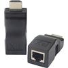 TechGuy4u Fengqlong - Prolunga/adattatore da HDMI a RJ45, per cavo Cat 5e/6, 1080p, trasmissione fino a 30 m, con trasmettitore e ricevitore inclusi, per HDTV, PS4, STB, DVD 4K/2K, colore: nero