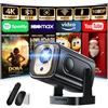 Nonete Proiettore 1080P FHD[2026 Upgraded] Mini Proiettore Portatile 4K con Bluetooth 5.4 WiFi 6 Projector TV Auto Keystone Videoproiettore con HDMI/Phone/USB/TV Stick/Laptopcon Cavo HDMI & Mouse,Nero