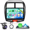 Hodozzy 4G+128G Autoradio per Mitsubishi ASX 1 2010-2016/ Citroen C4 2007-2013/ Peugeot 4008 2012 Android 10 Pollici InCell Touch Schermo Carplay Android Auto, Bluetooth DSP GPS WiFi FM RDS Telecamera