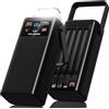 Kruilan 60000mAh Power Bank 45W con Cavi Integrati:Batteria Esterna ad Alta Capacità, Ricarica Rapida USB C Powerbank 7 Uscite, Torcia LED Display Digitale, Ideale per Campeggio e Attività Outdoor