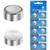 Sivitec 10 batterie alcaline a bottone AG13 LR44 A76 per orologio, 1,5 V (10 batterie)