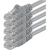 1aTTack.de 87444 5x 10m Gray Cavo di rete Cat6 Cat 6 Ethernet LAN 1000 Mbit/s RJ45