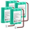 PUPLUM Pacco Batteria 3.6v 2100mah Hgb 2a 10x3 Nimh, Ricaricabile Per Telefono Telefono Fisso Router Wireless Telefono Fisso,4Pieces