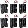 HALJIA - Set di 6 contenitori per batterie AA da 4,5 V, 3 x 1,5 V, in plastica, con cavi