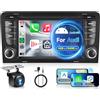 Hodozzy 8 Core 4GB+64GB Autoradio per Audi A3 2003-2012/S3 2006-2012/RS3 2011-2012 con Wireless CarPlay Android Auto, Hodozzy Stereo Auto 7 Pollici Touch Screen con GPS Wifi, Bluetooth RDS, DSP Telecamera