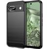 owlhold Cover per Google pixel 8A 5G, Custodia Spazzolata e Fibra di Carbonio Morbido Silicone TPU Slim Fit Case, Antiurto, Antigraffio, Antiscivolo, Protezione Grado Militare, Nero