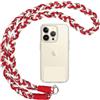Votvloay Cordino per Cellulare Telefono Universale,Adatto a Tutti Gli Smartphone, Rimovibile Cordino da Collo Nylon Catena Collana Tracolla con Toppa di Fissaggio - Rosso, Bianco, Oro