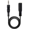 NANOCABLE 10.24.0201 - Cavo audio stereo, JACK 3.5/M-JACK 3.5/H, maschio-femmina, nero, 1.5mts