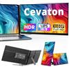 Cevaton Monitor portatile, Espansione dello schermo del laptop FHD da 15,6 pollici da 15,6 pollici, plug & play, estensione a doppio schermo rimovibile, compatibile con Windows, Mac, Chrome, Android