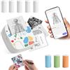 Mapille Mini Stampante Termica con Connessione Wireless, Stampante Fotografica Portatile per Smartphone, Etichette Adesive Senza Inchiostro, per Foto, Note e DIY, 9 Rotoli Inclusi
