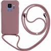 Ququcheng Cover Compatible con Samsung Galaxy S9,Cellulare Girocollo Custodia con Cordino TPU corda Silicone Case Bumper per Samsung Galaxy S9 Custodia-Rosa Oro