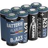 ANSMANN Batteria alcalina A23, 12 V, confezione da 8 batterie MN21, adatte per sistemi di allarme, apriporta del garage, telecomando, giocattoli, fotocamere digitali e molto altro ancora, batteria usa