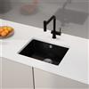 evineo line 600 lavello da cucina La: 55 P: 43 cm, QUN100BL+UB630166, line 600 nero opaco [Lavelli da Cucina > per Base Sottolavello a partire da 60 cm]