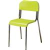 NM Sedia Infanzia Sara, Struttura Cromata, Seduta H 34 Cm. Verde Per Ambienti Scolastici