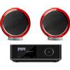 WiiM + Elipson Elipson Planet M rosso + WiiM Amp Ultra grigio scuro