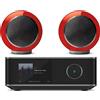 Elipson + WiiM Elipson Planet L Performance 2.0 rosso laccato (lot de 2) + WiiM Amp Ultra grigio scuro