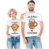 Colorfamily Coppia Magliette T-Shirt Sanvalentino Personalizzabile Pizza Personalizza con Nome Amore Innamorati Fidanzati Regalo Lui e Lei