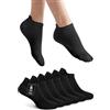 NYME Calzini da sneaker, in cotone biologico, per donna, uomo e unisex, confezione da 6, taglia 35-38, nero