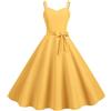 SAGESWA Abito Vintage da Donna Anni '50 con Spalline Sottili Stile Rockabilly Midi Stile Principessa per Festa del tè A Trapezio Audrey Hepburn Anni '50 E '60 con Cintura Blu XS