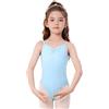 s.lemon Body da Danza Classica Bambina, Body Ginnastica Artistica Ballerina Bambina con Scollatura Alta, Foderato, Schiena a V 9266 Bianco 130