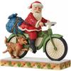 Enesco Statuetta Natalizia Babbo Natale in Bicicletta