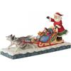Enesco Statuetta Natalizia Babbo Natale in Slitta con Cani