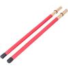 Tomotato Set spazzole per batteria, spazzola per bacchette con manico in bambù da 2 pezzi e mazzuolo per kit di batteria jazz Strumento leggero a percussione e kit di accessori (Red)