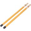 Tomotato Set spazzole per batteria, spazzola per bacchette con manico in bambù da 2 pezzi e mazzuolo per kit di batteria jazz Strumento leggero a percussione e kit di accessori (Yellow)