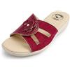 JOMIX Ciabatte Estive Donna con Zeppa 4,8 cm Pantofole Ortopediche da Casa con Strappo Comfort Memory per Anziani Made in Italy Regolabile Suola Antiscivolo Punta Aperta Eleganti con Fiore Blu 40