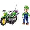 THE SUPER MARIO BROS. MOVIE Action figure di Luigi con moto del film Super Mario Galaxy, alta 6,35 cm, con licenza ufficiale Jakks Pacific, 9 punti di articolazione, design dettagliato, carica e via!