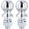 CHUENHEI Gancio Traino a Sfera 50 mm, 2 Pezzi Perno Dritto Acciaio Cromato 22 mm, Sfera Attacco Rimorchio per Trattore 3,5 T
