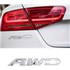 Dickno AWD Emblema adesivo 3D in metallo, lettera per portellone posteriore, autoadesivo, decorazione per parafanghi laterali, decorazione per tutte le ruote motrici, accessorio decorativo universale